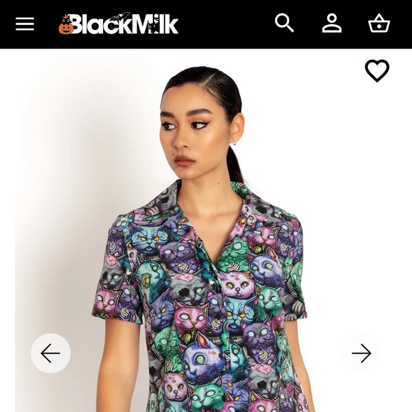 Blackmilk “ZOMBIE CATPOCALYPSE SHORT SLV SHIRT DRESS LIMITED” Size Medium M NWT - Picture 2 of 15